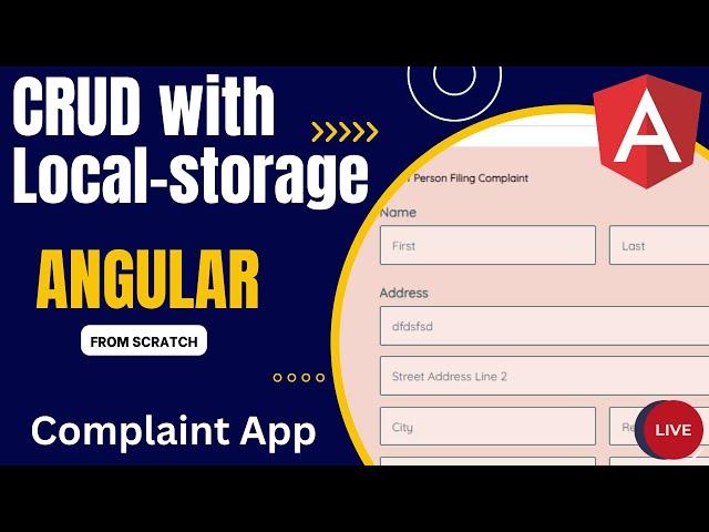 CRUD with Local-Storage Angular in Hindi | Complaint App | angular tutorial for beginners | angular