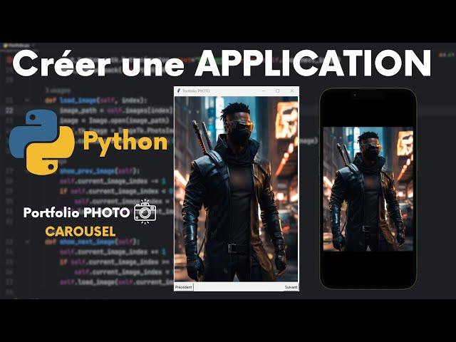 Création d'une APPLICATION Python | Portfolio Carousel PHOTO