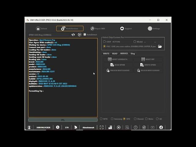 Sim-unlocker Pro | SPD CPU FRP Remove |  Done |