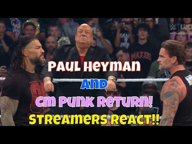 Streamers React! Paul Heyman and CM Punk return!! #wwe #smackdown #cmpunk