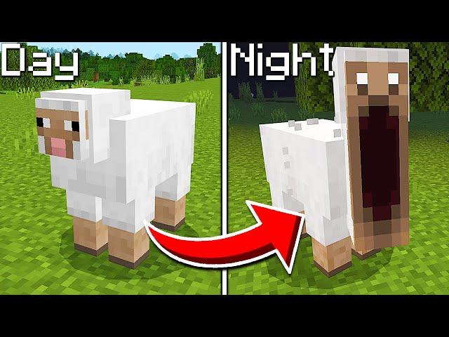 Minecraft Mobs Become Scary at NIGHT... (Scary Mobs Addon)