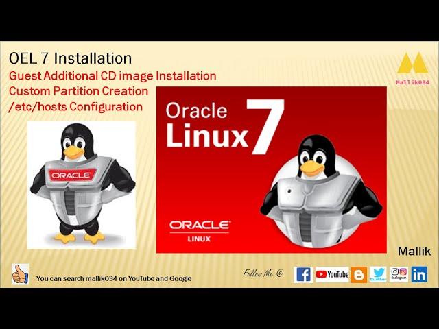 #04 OEL 7 Installation with Custom Partition | Guest Additional Installation and /etc/hosts Config
