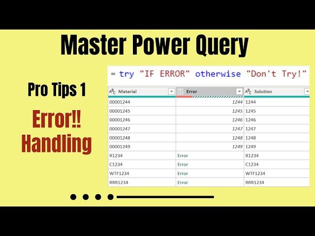 Error Handling Using 'try' and 'otherwise'  - Master Power Query - Pro Tips 1