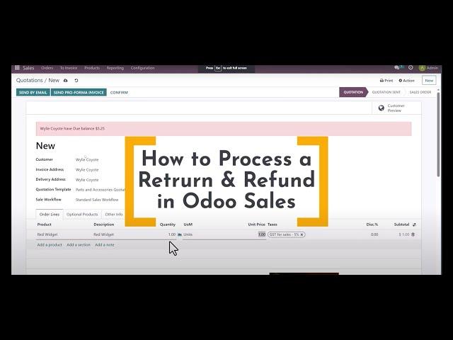 How to Process a Product Return & Payment Refund in Odoo