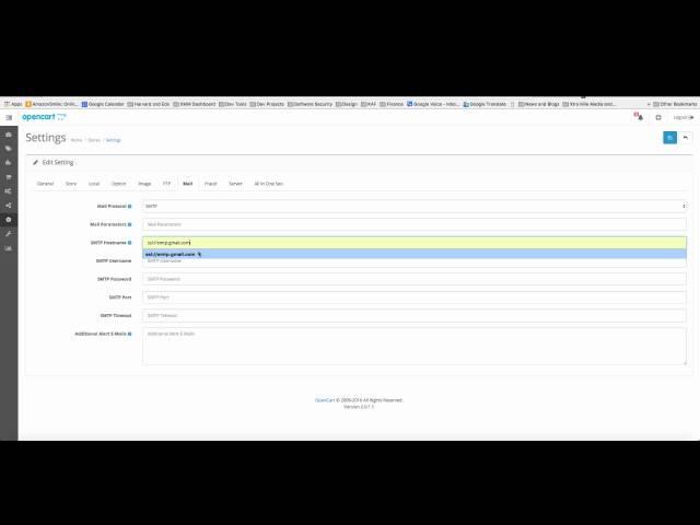 Setting Up Alert Mail Options in Opencart 2.0