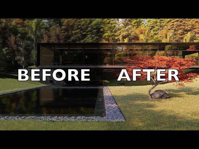 LUMION 8 Pro BEFORE/AFTER Render Settings Tutorial Japanese Minimalist House