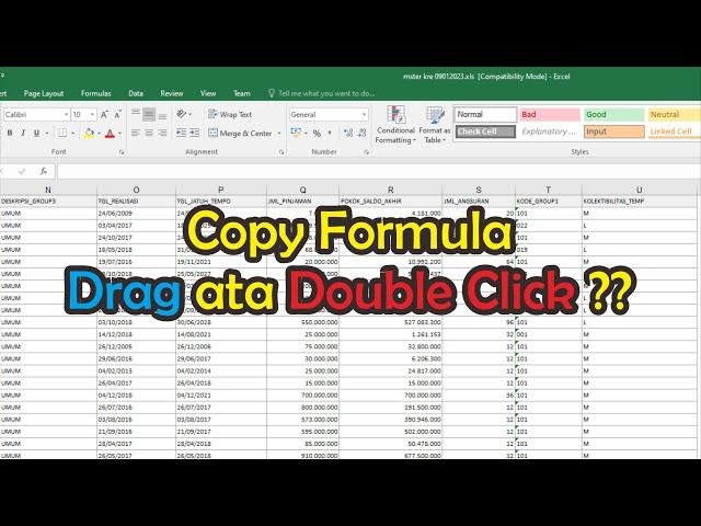 Copy Formula Excel Ribuan Baris