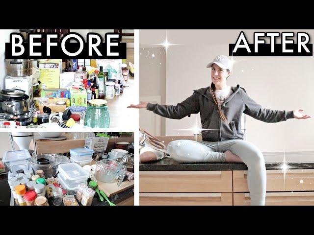 MINIMALISM | Kitchen Declutter with Me 2021  *big* MESSY TO MINIMAL TRANSFORMATION Purge + Organize