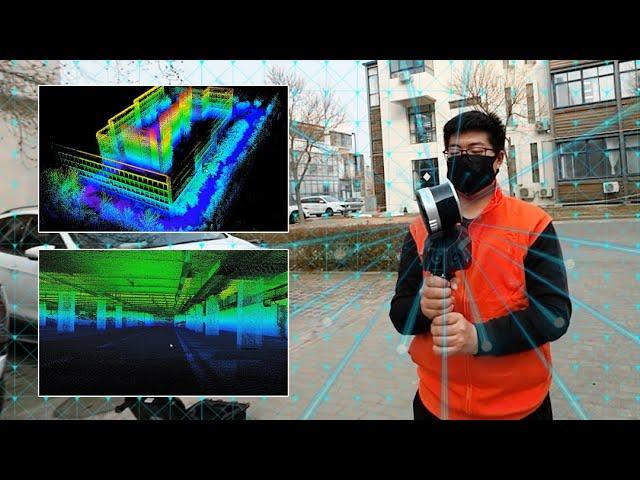 SLAM100  Handheld Lidar Scanning a Garage for point cloud