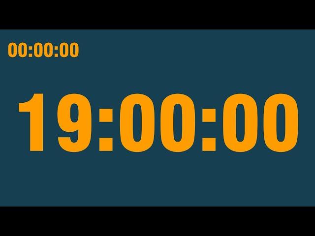 19 hour timer (play at 0.5x speed) (with end alarm, time elapsed and progress bar)
