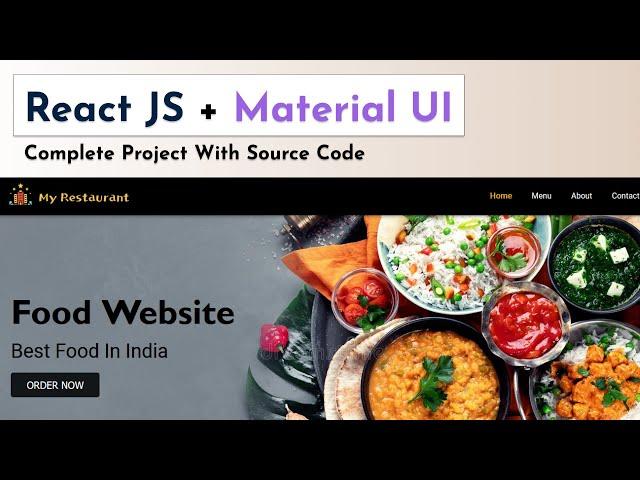 Reactjs Material UI Restaurant Website Complete Project | Reactjs projects | Reactjs Website