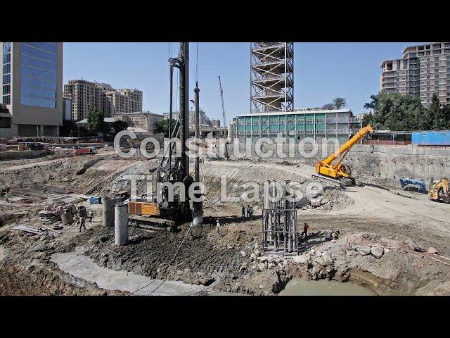 Construction Time Lapse vertical piles Port Baku 2