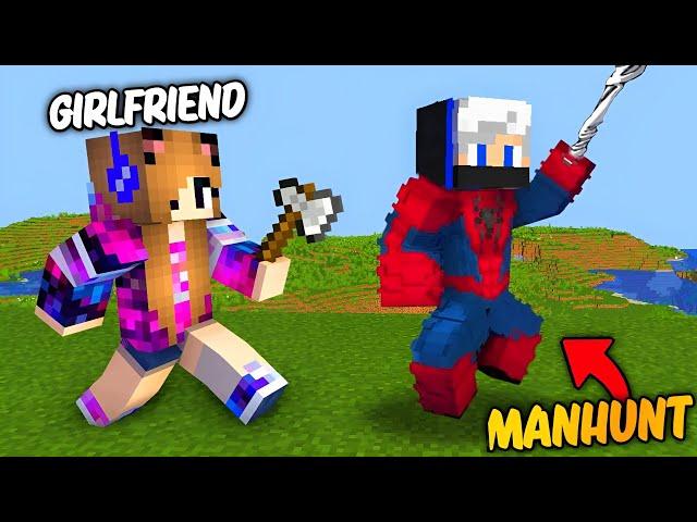 Speedrunner VS Hunter With My Girlfriends But, I Became a Spiderman in Minecraft...