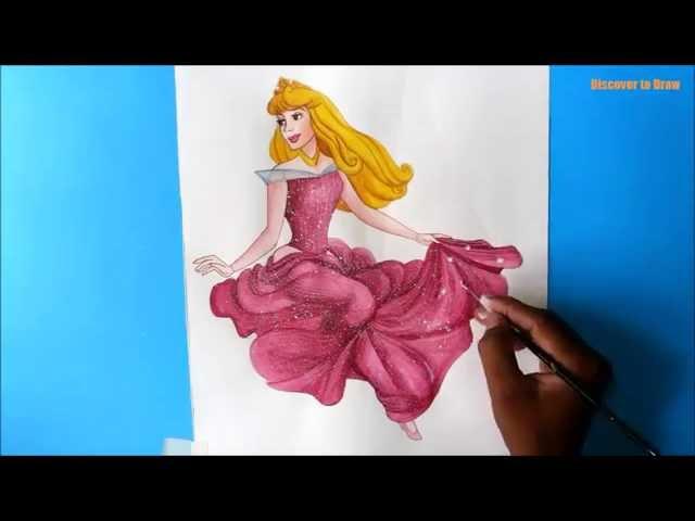 how to draw princess aurora from sleeping beauty