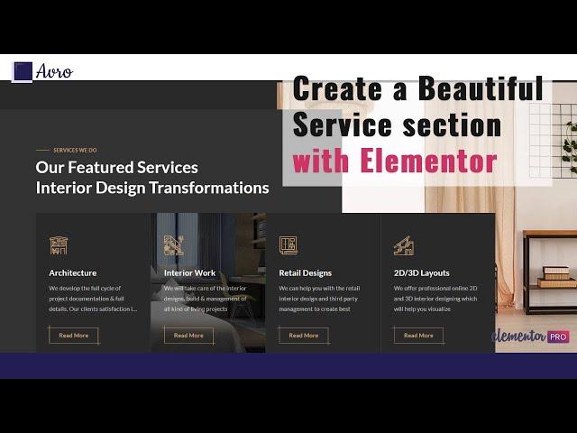 create a beautiful service section with Elementor