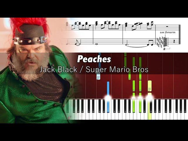 Jack Black - Peaches (Super Mario Bros Movie) - Accurate Piano Tutorial with Sheet Music