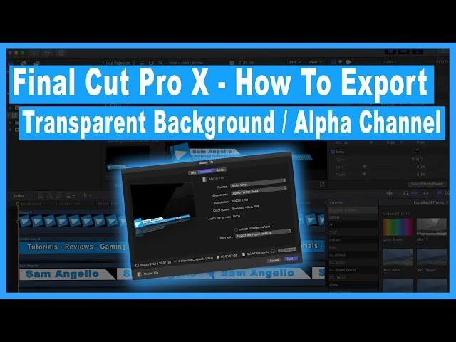 How To Export A Transparent Background / Alpha Channel out of Final Cut Pro X