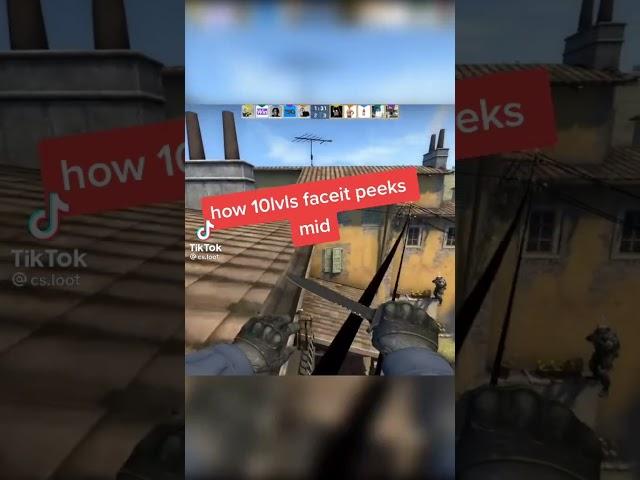 how 10 lvl faceit peeks mid on inferno csgo funny meme ксго мем мемы #shorts #csgo #cs #faceit