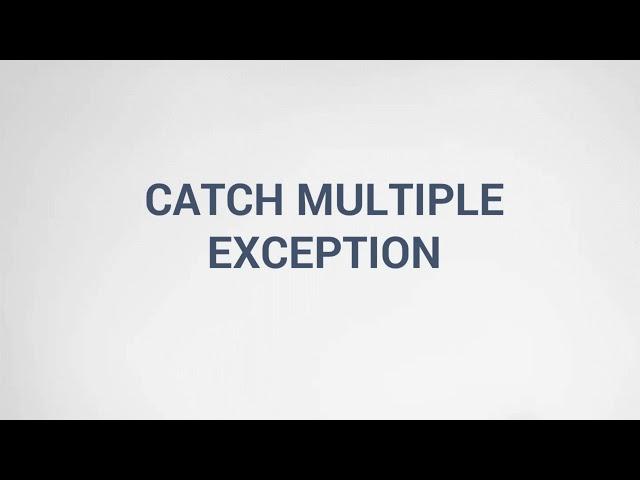 161. Catch Multiple Exceptions.