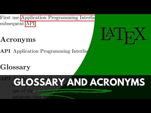 How to insert glossary and acronym in a LaTeX file