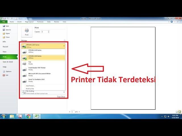 Cara Mengatasi Printer tidak Terdeteksi di Excel dan PDF