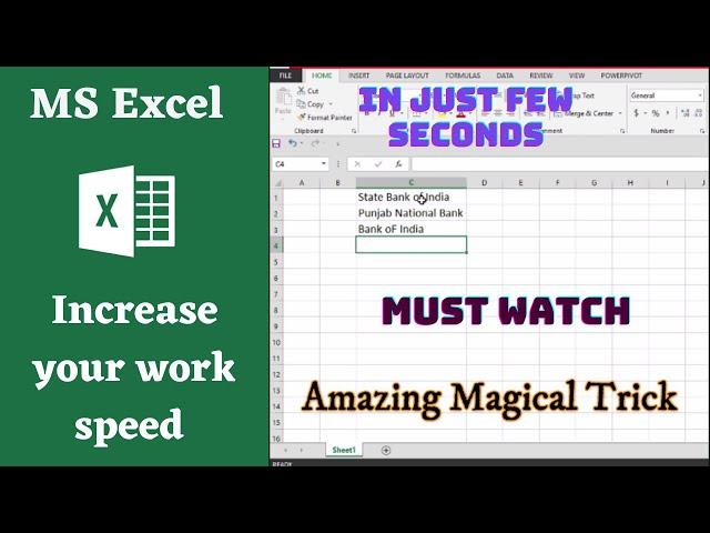 Increase your work speed in excel | Ms excel magical trick | Ms excel tutorial #shorts#youtubeshorts