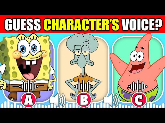 Guess The Voice Quiz ! | SpongeBob SquarePants | Squidward, Patrick Star, Gary, Plankton, Mr. Krabs