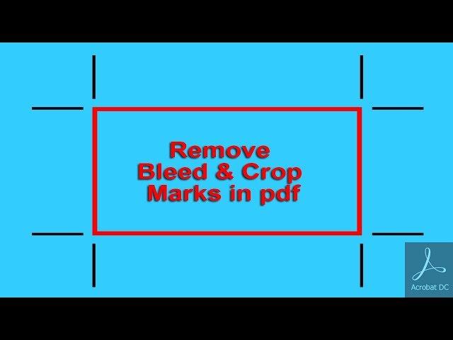 How to Remove Trim Marks and Bleed Marks from pdf file using acrobat pro dc
