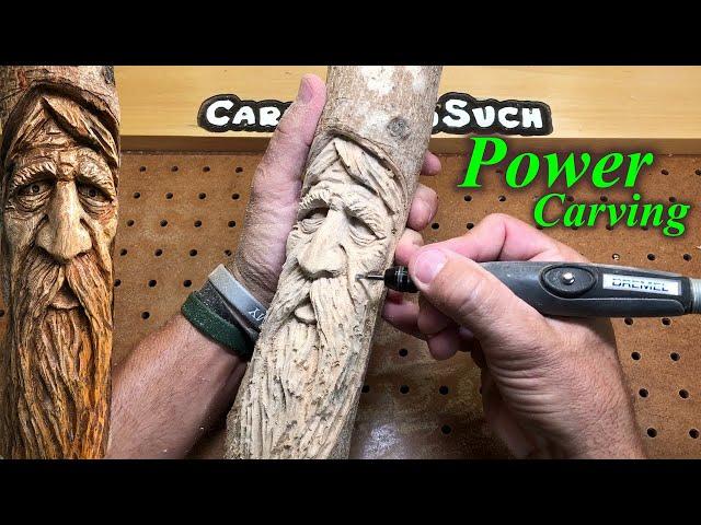 How to Wood spirit carving with Foredom-Dremel-Kutzall wood-cuban laurel oak