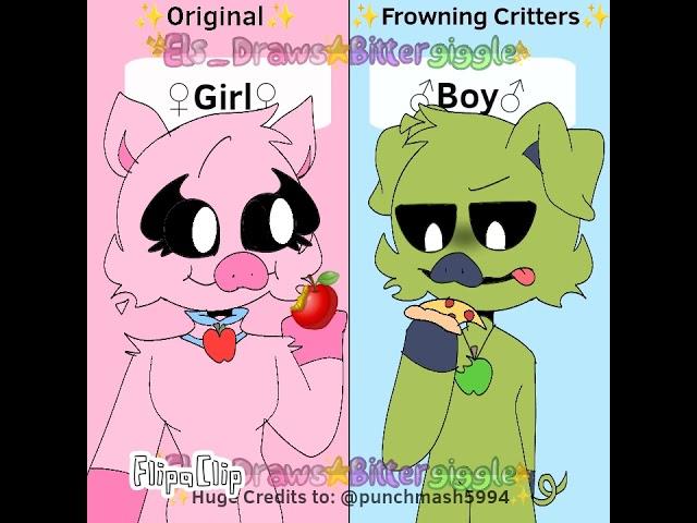 SC meet Frowning Critters//#smilingcritters #foryou #flipaclip #ytshorts #animation #fyp #animated
