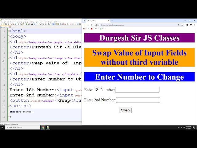 JS Program to swap two numbers without using the third variable #js #javascript #coding #programming