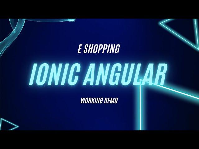 E-Shopping Working Demo Model | Ionic Framework