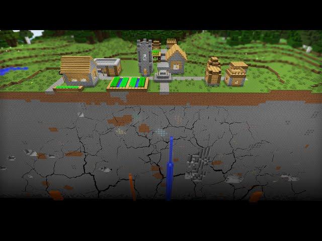 ТЕПЕРЬ НАША ДЕРЕВНЯ СТОИТ НА КРАЮ ОБРЫВА В МАЙНКРАФТ | Компот Minecraft