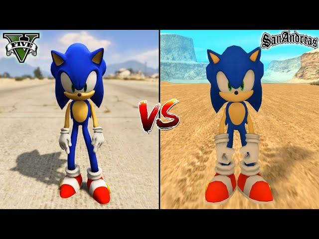 GTA 5 SONIC VS GTA SAN ANDREAS SONIC - WHO IS BEST?