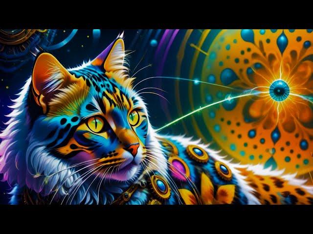 Nexxus 604 - Cybernetic Cats - Psychedelic trance mix 2024 • (4K AI animated music video)