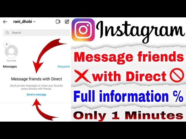 Massage Friend's With Direct Instagram Problem || How To Send A Massage Problem || Private Chat 2024