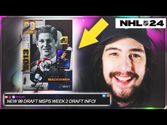 INSANE 99 DRAFT MSPS ALL WEEK 2 DRAFT EVENT INFO IN NHL 24 HUT!