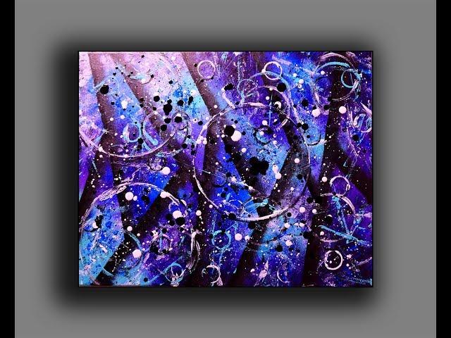 Acrylics Blue Abstract Painting | Inspirational Art | Creating Texture Surface With Random Tools