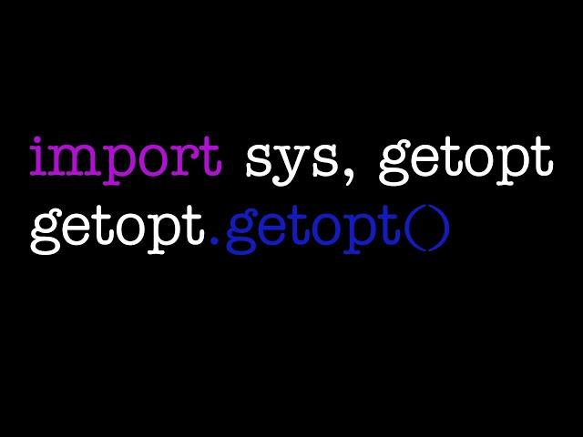 Using getopt module to parse command line Arguments in Python (3.7)