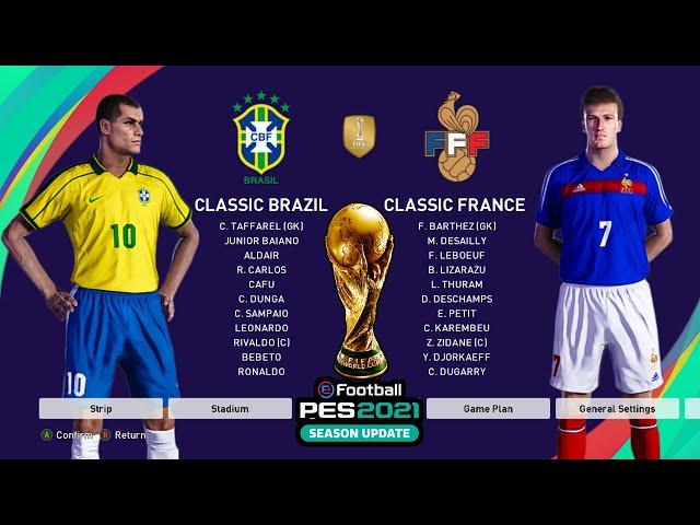 PES 2021 | NOSTALGIA Final World CUP 98 BRAZIL vs FRANCE Full Match