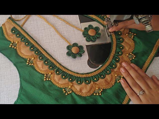 Simple and easy blouse back neck design || cutting and stitching back neck blouse design || blouse