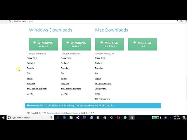 how to download and install ruby on rails on windows 10
