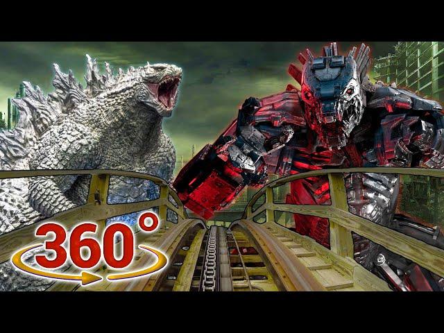 360 / VR Epic Godzilla vs Mecha Godzilla vs Monster Roller Coaster