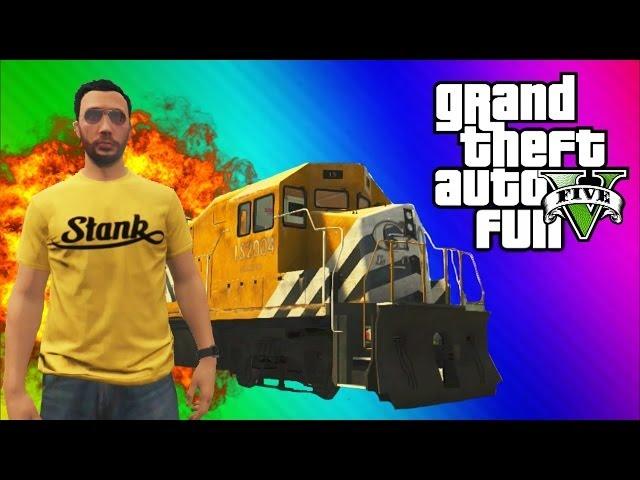 GTA 5 Stopping the Train! (How to Stop the Train, Train Glitch, Online Funny Moments & Fails)