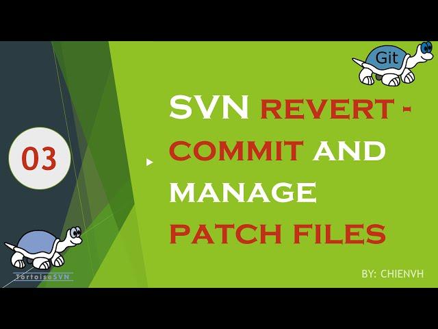 #03 SVN revert, commit and manage patch files | VisualSVN Tutorial