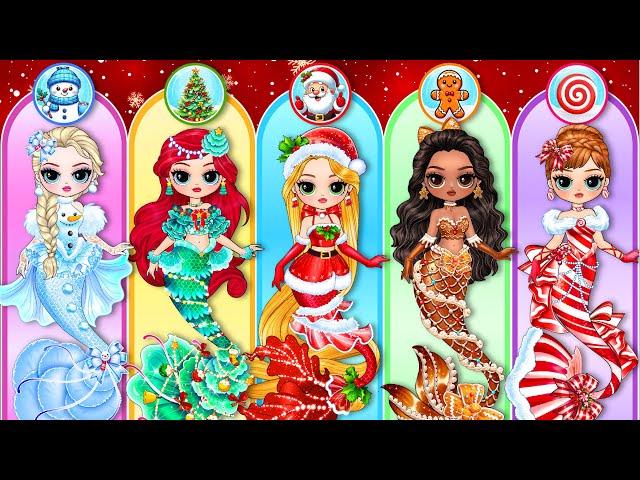 Christmas Mermaid Fashion For Disney Princess | Best DIY Fashion Paper Dolls