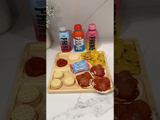 LUNCHLY SNACK TRAY #lunchly #drinkprime #feastables #lunch #drippy #asmr #snacktray #mrbeast #ksi