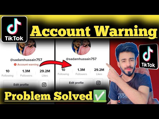 How to fix account warning on TikTok | Account warning problem on TikTok | Account warning Fixed