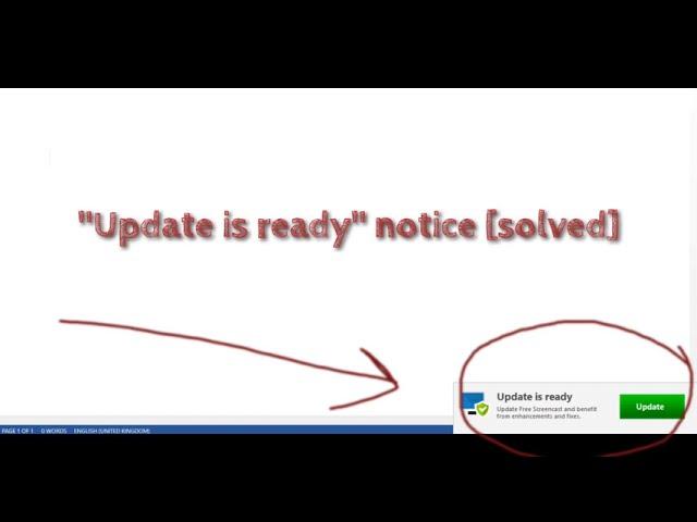 How to remove/disable "Update is ready" notification in Windows 10