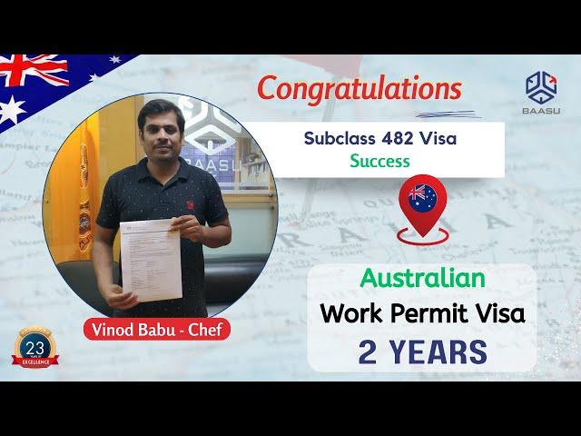 482 Australian Work Permit Visa Approved in 10 days | Success Stories! | Vinodh Babu | Baasu